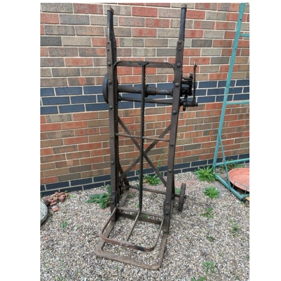 Antique Hand-Crank Mechanical Sack Lifter - VIN1294L Antique Hand-Crank Mechanical Sack Lifter - VIN1294L