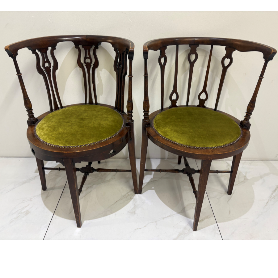 Antique late Victorian tub chairs, crafted in the same workshop - VIN1285E Antique late Victorian tub chairs, crafted in the same workshop - VIN1285E