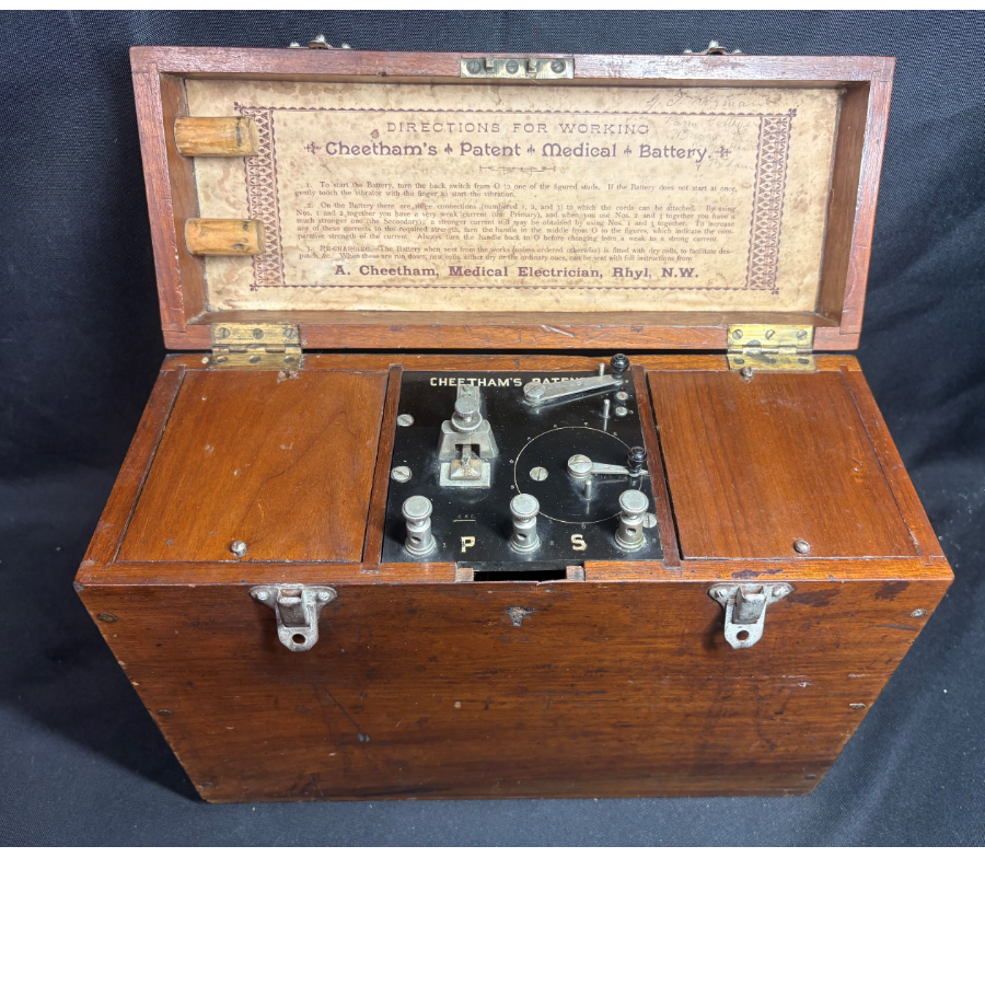 Antique Electro Therapy Device Labelled as Cheethams Patent Medical Battery - VIN1275P Antique Electro Therapy Device Labelled as Cheethams Patent Medical Battery - VIN1275P