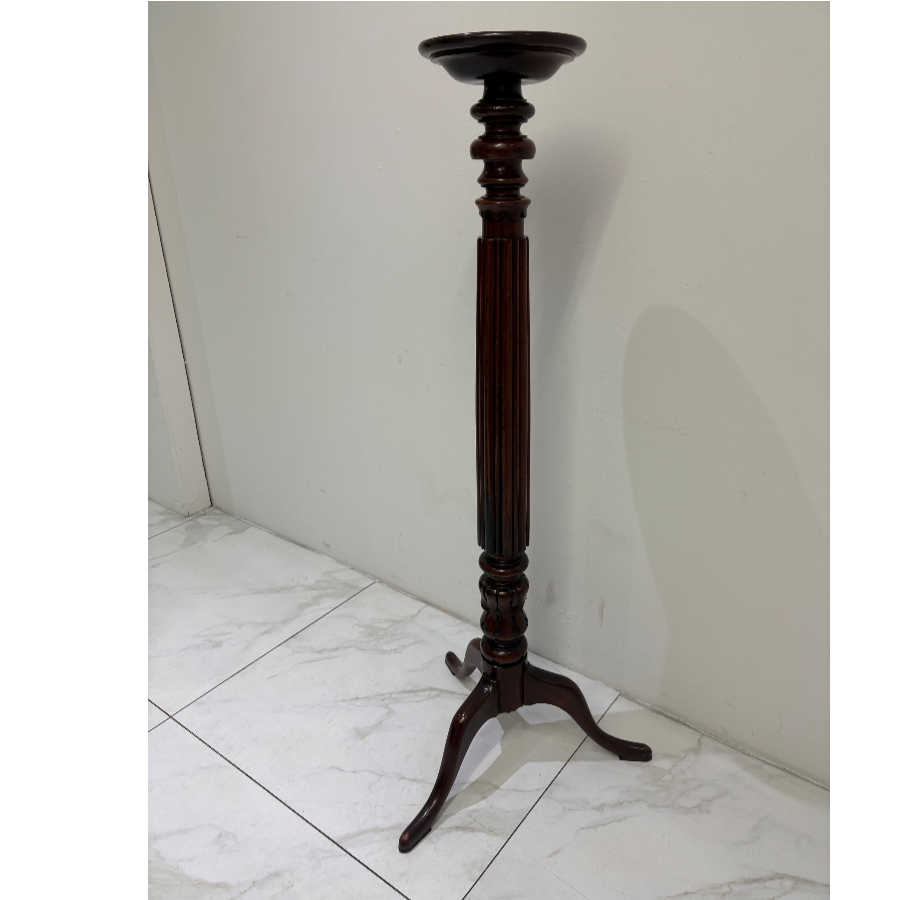 Vintage 19th Century Style Mahogany Pedestal Lamp Stand - VIN1286A