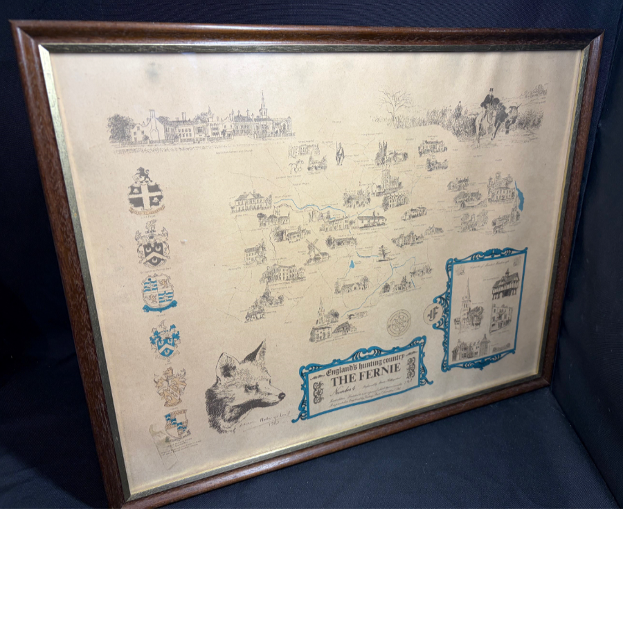 'The Fernie' Englands Hunting Country Hunt Map - VIN1282U 'The Fernie' Englands Hunting Country Hunt Map - VIN1282U