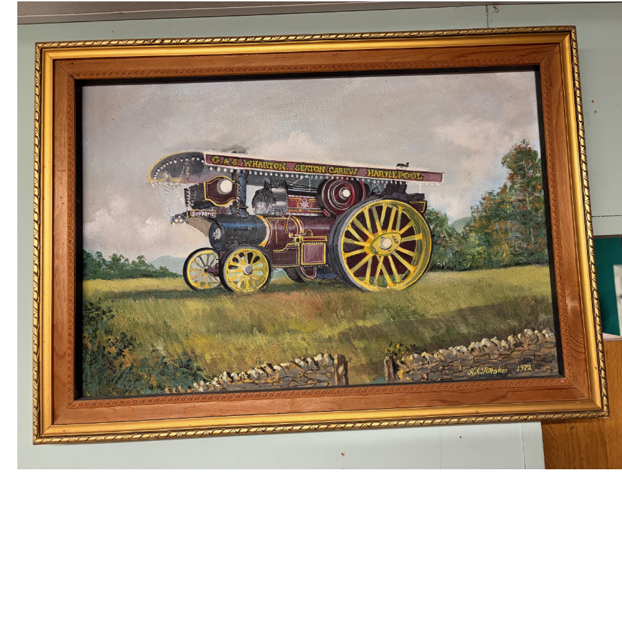 Original 1972 Signed Oil Painting – Steam Engine - VIN1254T Original 1972 Signed Oil Painting – Steam Engine - VIN1254T