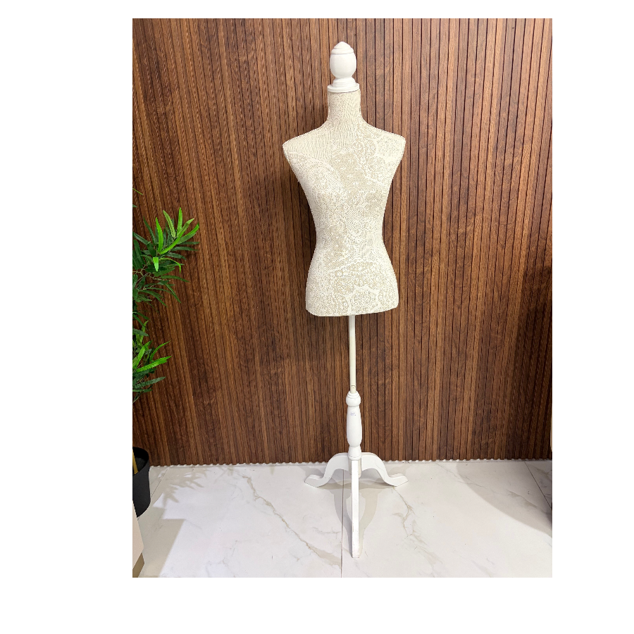 Adjustable Vintage-Style Female Mannequin with Lace Fabric Cover - VIN1276J Adjustable Vintage-Style Female Mannequin with Lace Fabric Cover - VIN1276J