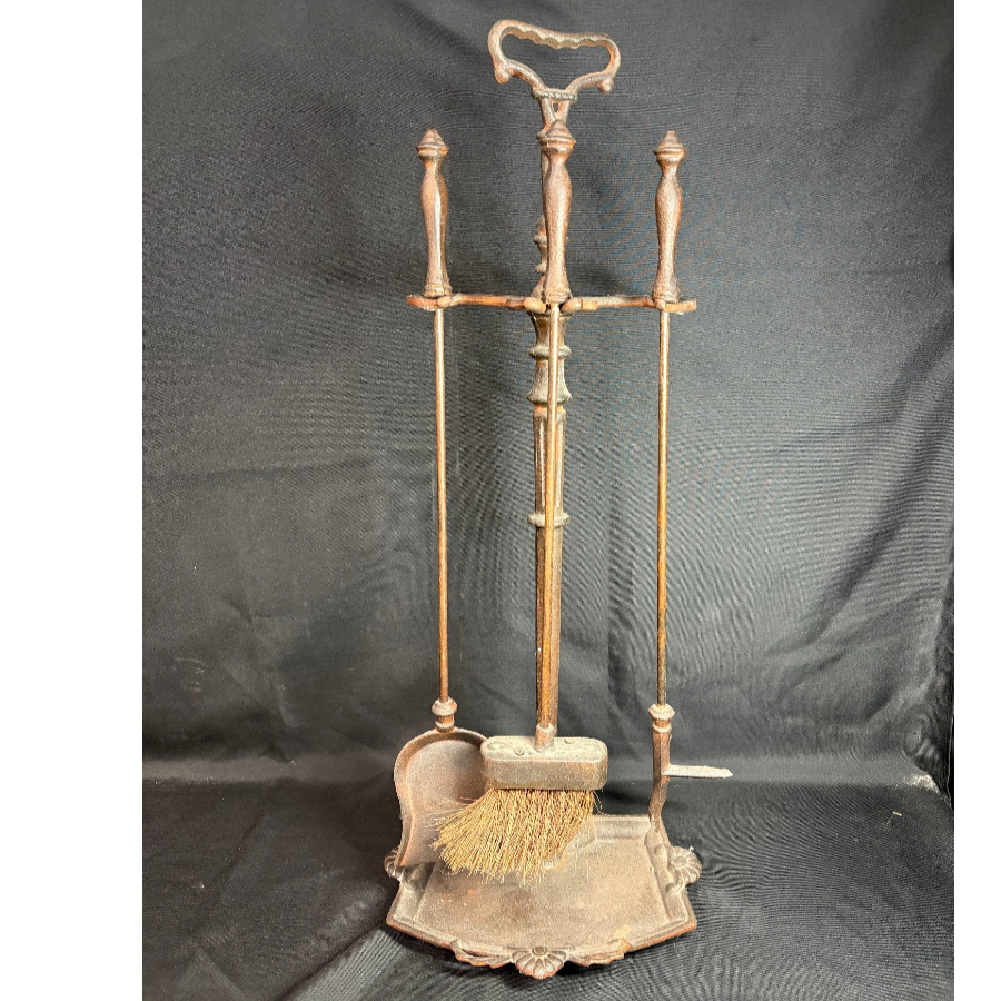 Vintage Cast Iron Fireplace Companion Set - VIN1296D Vintage Cast Iron Fireplace Companion Set - VIN1296D