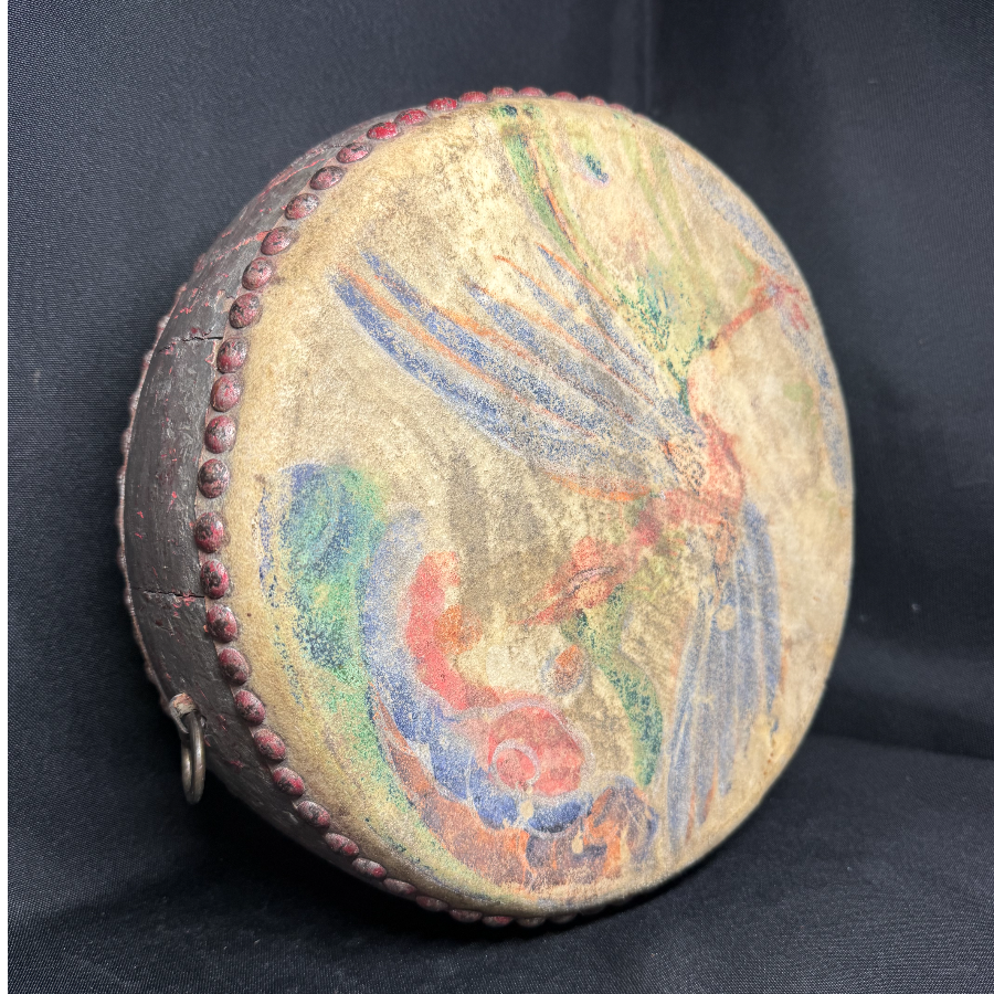 Antique Traditional Chinese Tack-Head Tom Tom Drum - VIN1289B Antique Traditional Chinese Tack-Head Tom Tom Drum - VIN1289B