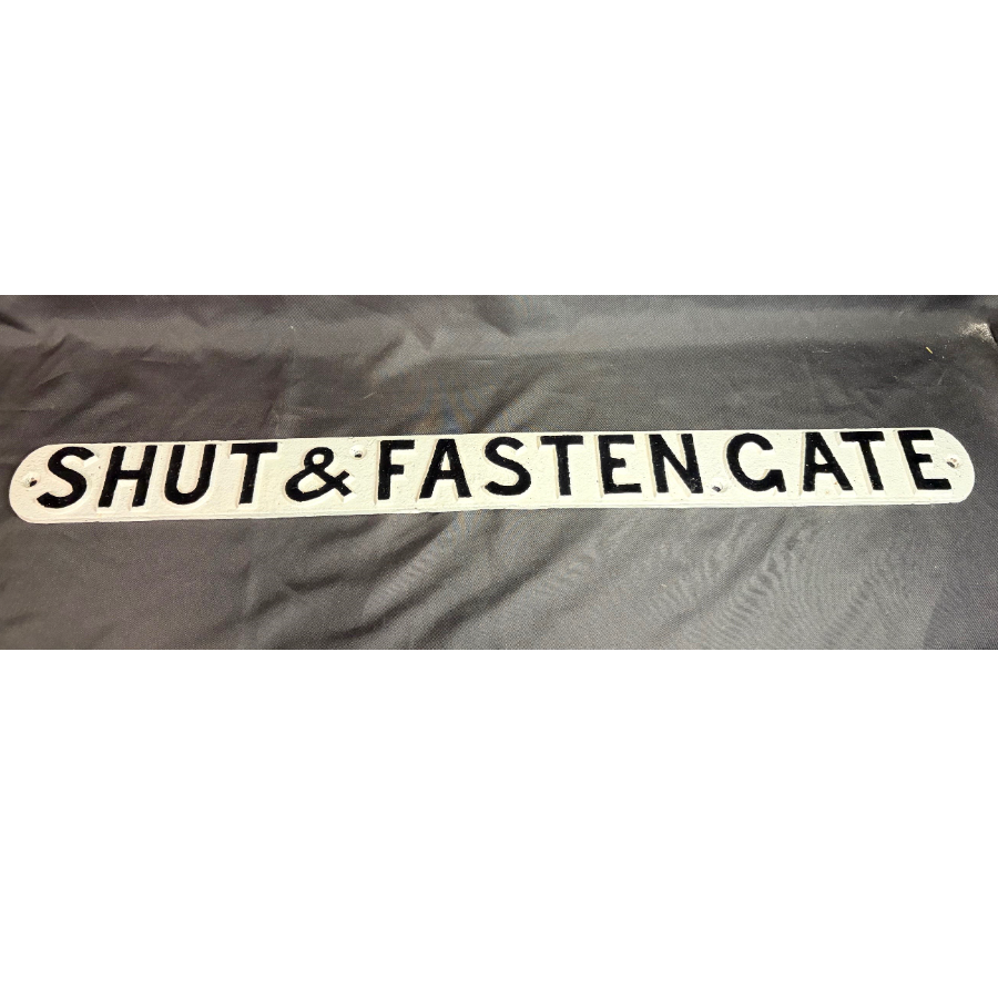 Midland Railway cast iron Shut & Fasten Gate railway sign - VIN1293M