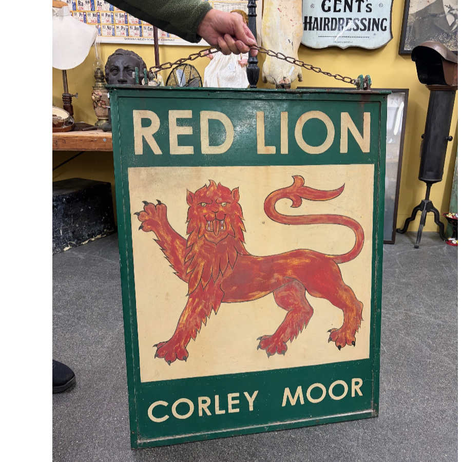 Large Outside double sided hanging pub sign Red Lion Corley - VIN1300B Large Outside double sided hanging pub sign Red Lion Corley - VIN1300B