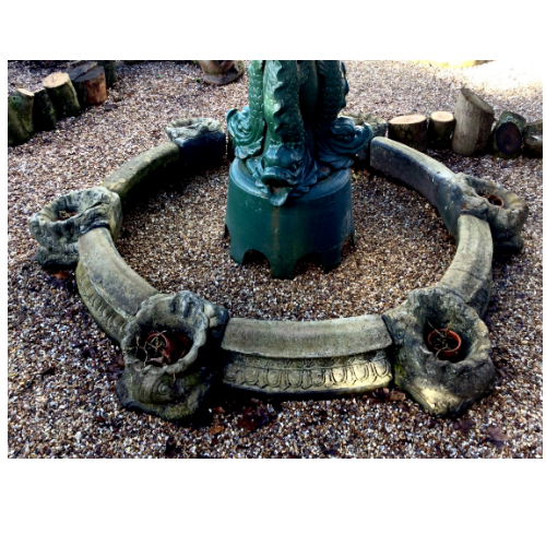 Vintage reconstituted stone fountain surround VIN485B