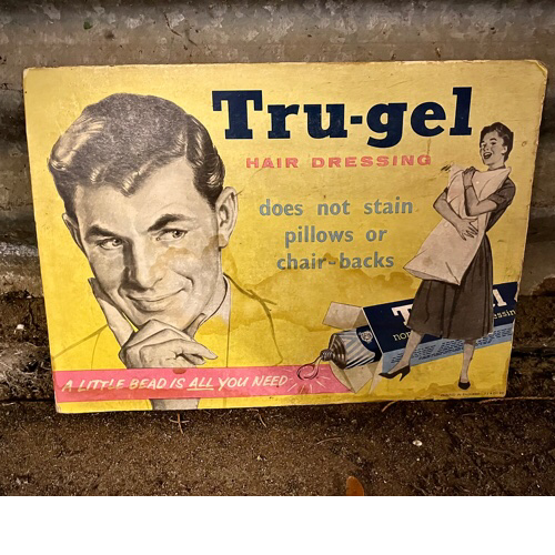 Original 1940s/50s “True-gel Hair Dressing Advertising card VIN251L