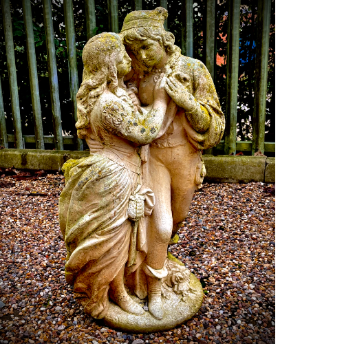 Pair of ‘Lovers” in reconstituted stone VIN486A