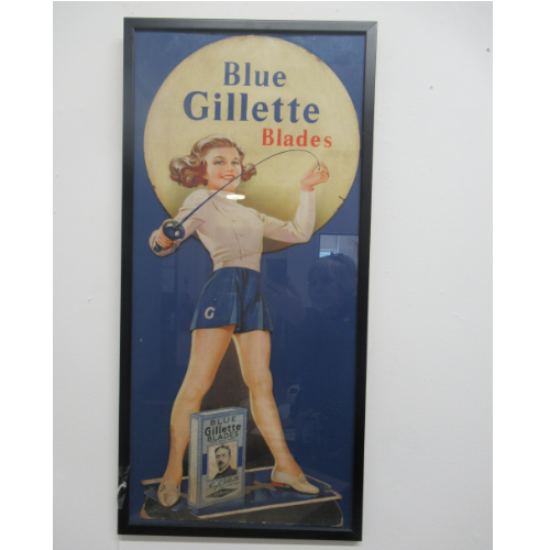 Vintage 1930's Gillette Advertising Counter Card - Rare VIN306J