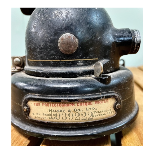 1920's Antique Protectograph Cheque Writer VIN83Q