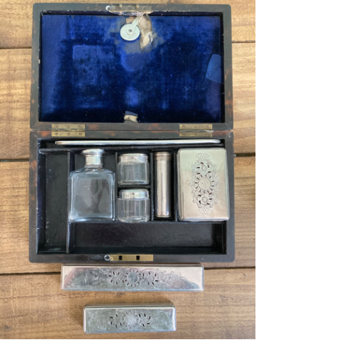 Antique gentlemens vanity box in coromandel wood VIN3760