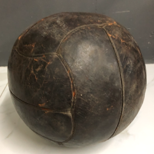 Vintage leather medicine ball VIN677A
