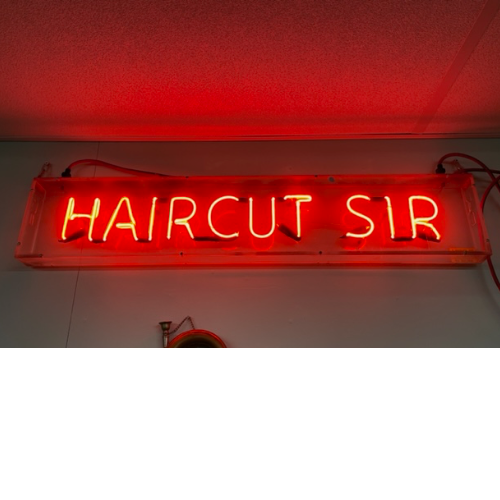 1970’s “Haircut Sir” neon sign VIN169F